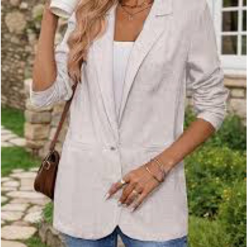 H&M Light Beige Single-Button Women's Blazer